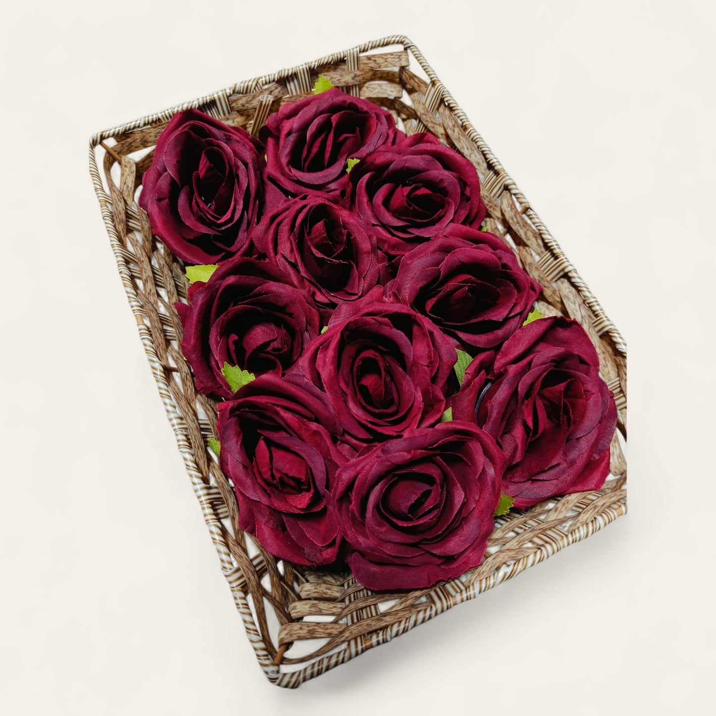 Artificial Mahroon Rose Flower 3inch - 5pc