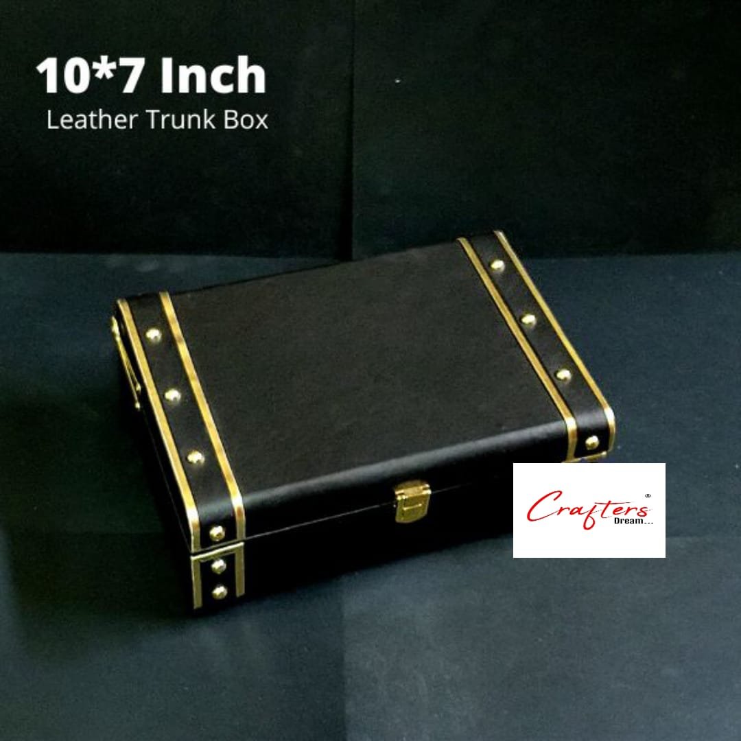 Leather Trunk Box (Black) – 8*6inch
