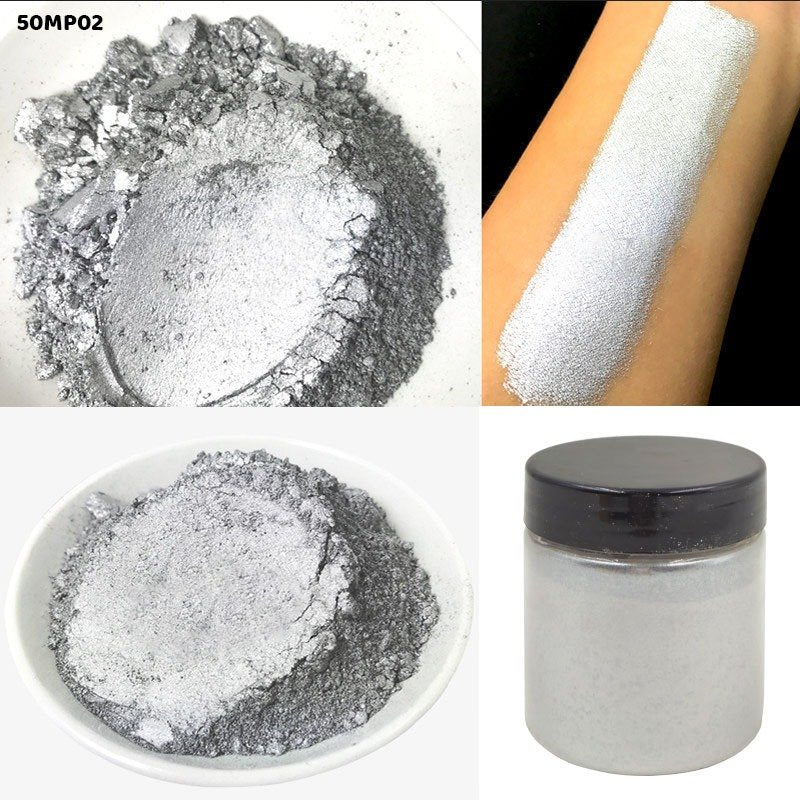 Mica Pearl Powder 50GM Silver (50MP02)