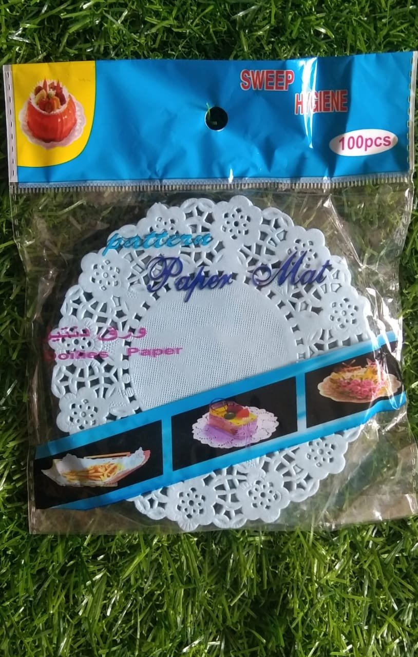 ROUND PAPER DOILIES - 4.5" (SKY BLUE)