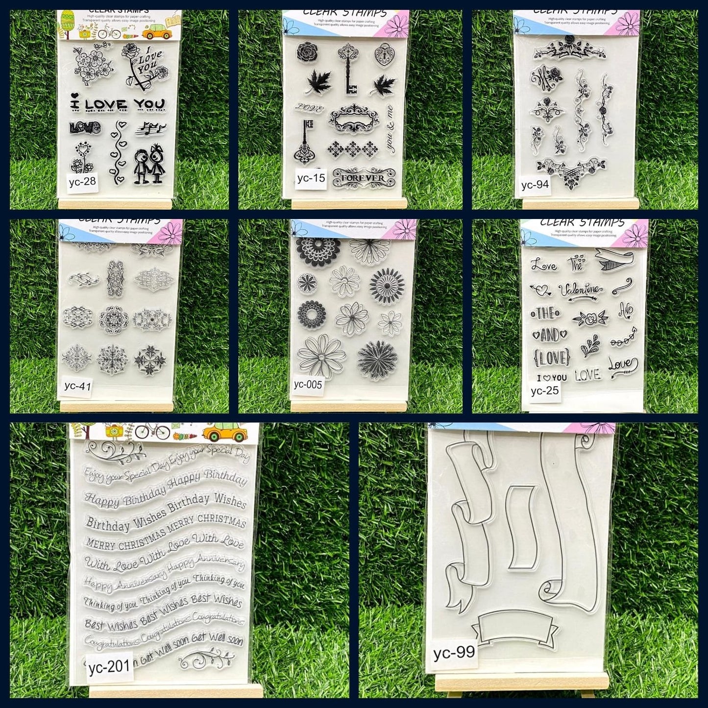 Clear Stamps Combo 8pcs - (Free Shipping)