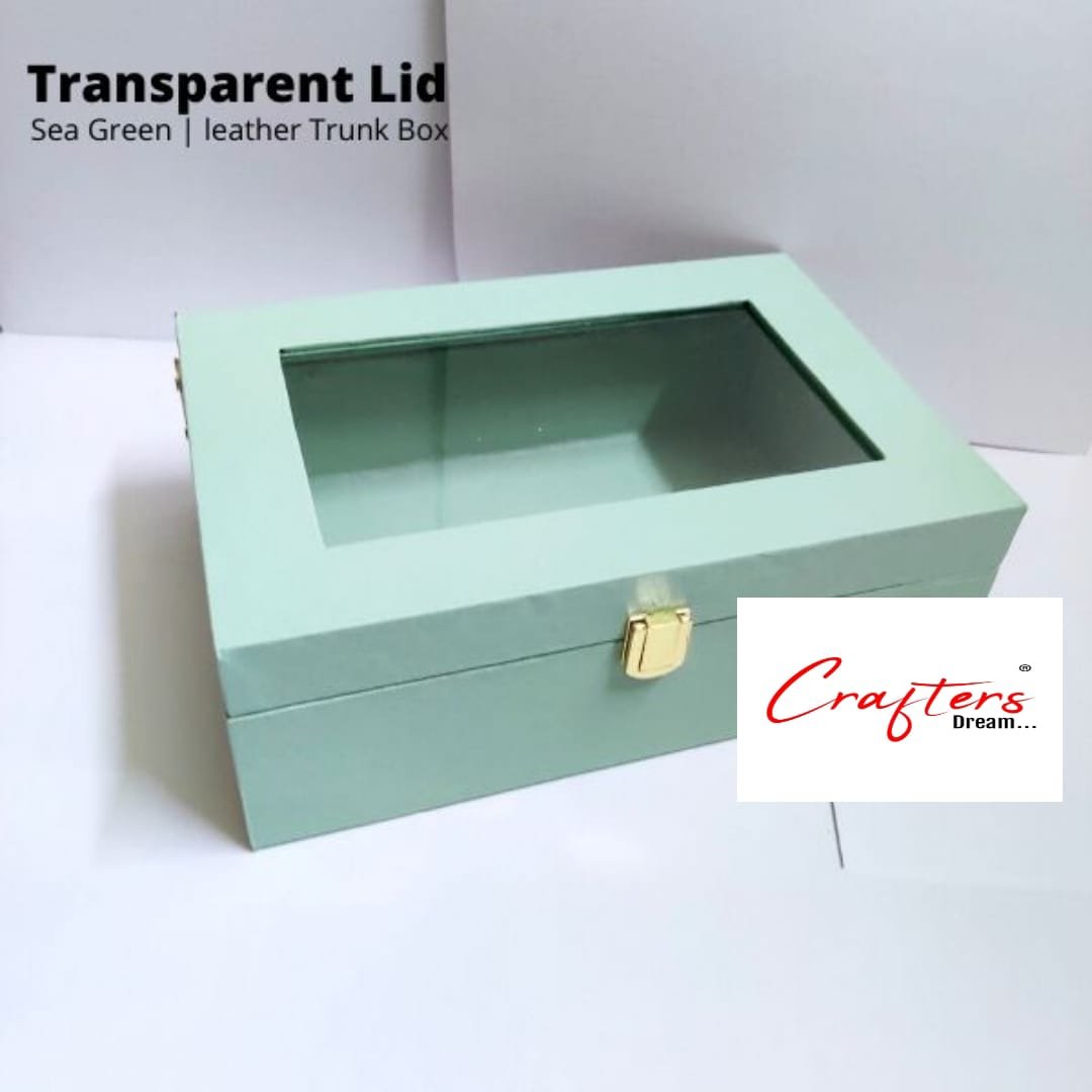 Acrylic Leather Trunk Box -( Mint Green) - 10*7inch