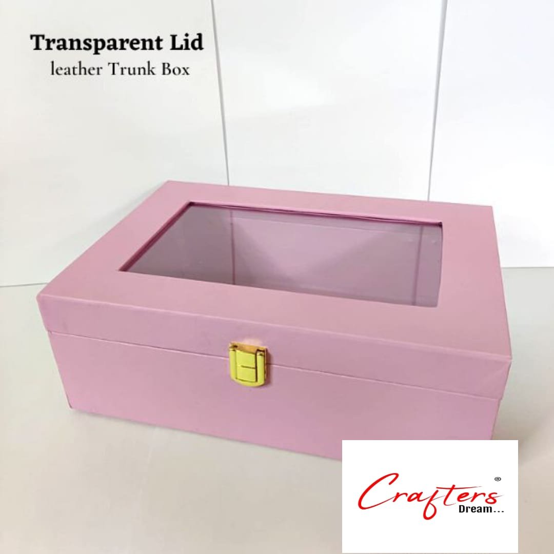 Acrylic Leather Trunk Box (Pink) - 10*7inch