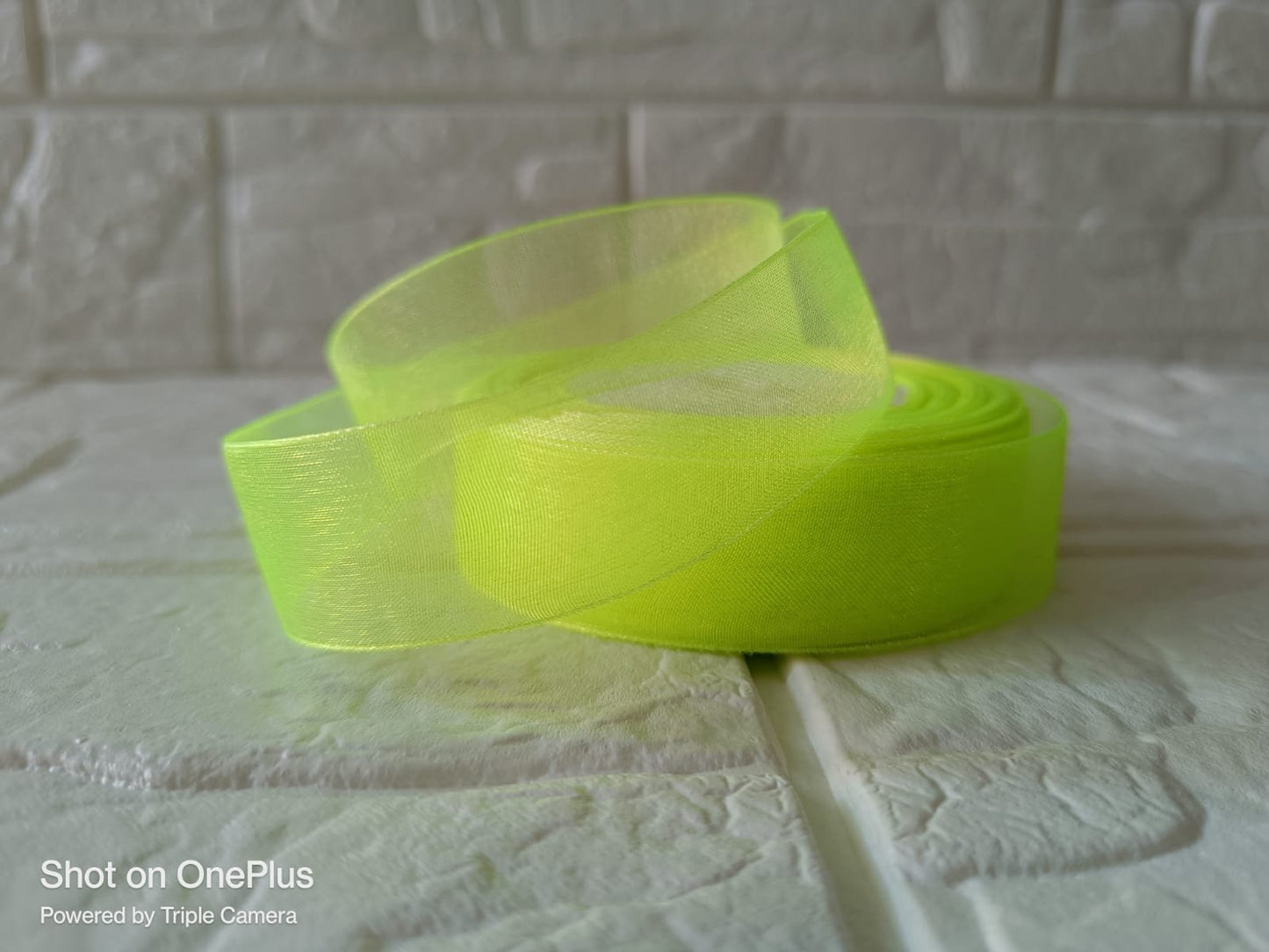 Organza Ribbon 1 inch – Parrot Green