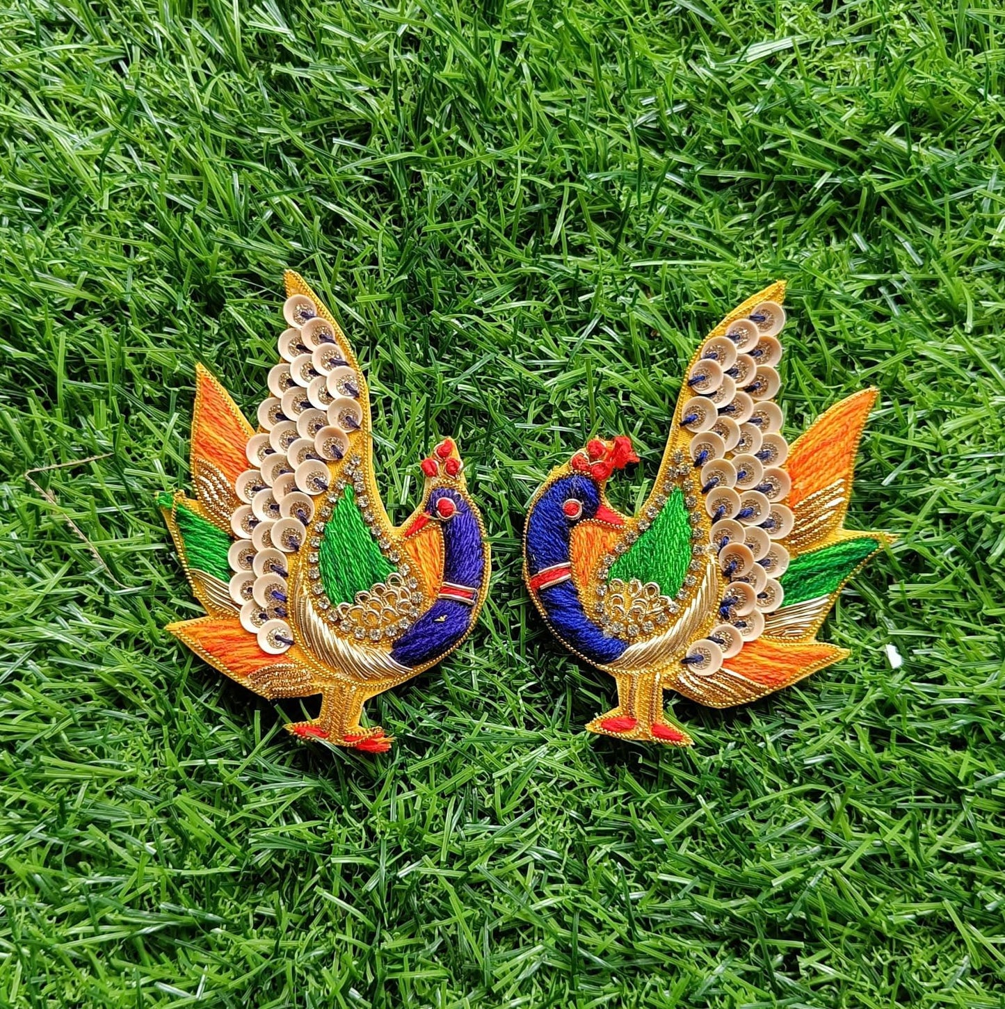 Peacock Buti Patches - 1pair