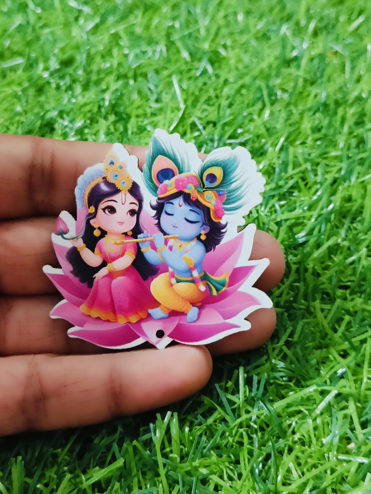 Little Radha Krishna MDf Cut Out (2inch) - 5pc