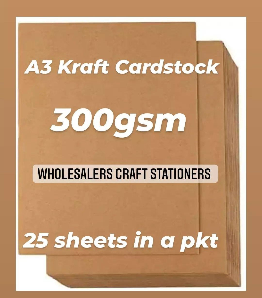 A3 Kraft Cardstock 300gsm – 25 Sheets
