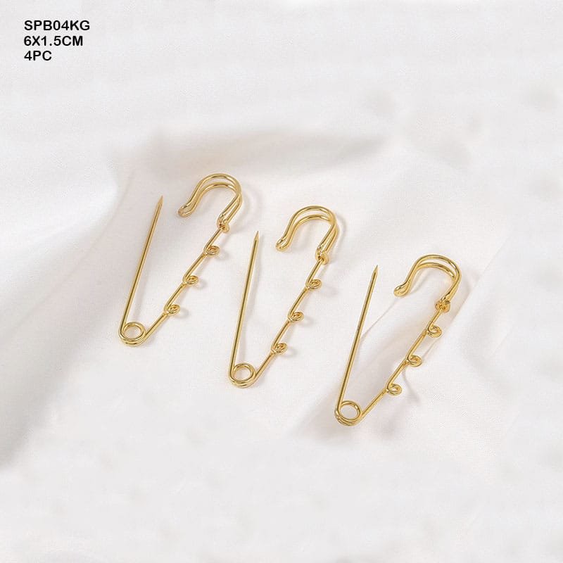 Safety Pin Brooch KC Gold (SPB04KG) - 6*1.5CM