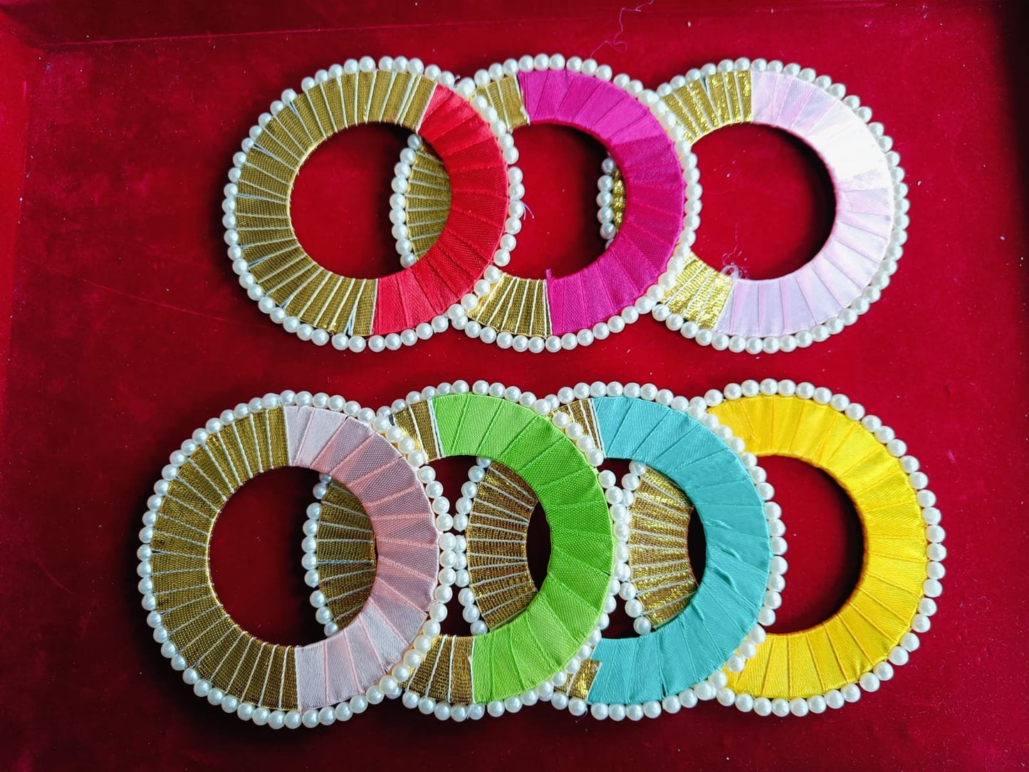 Chapta Colourful Moti Ring 4inch - 10pc