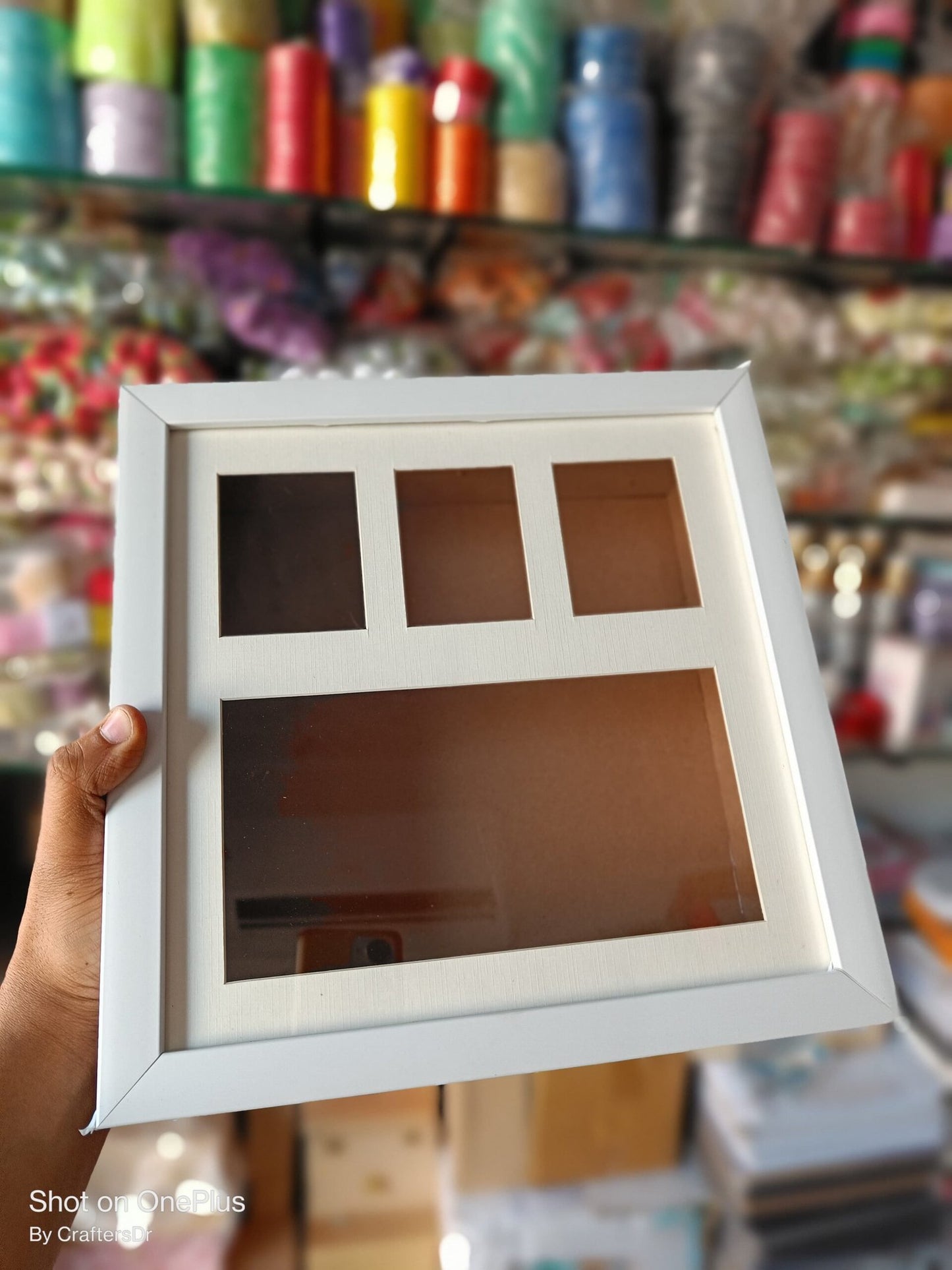 Shadow Box Glass Frame with Mount – 12*12 inch (White)