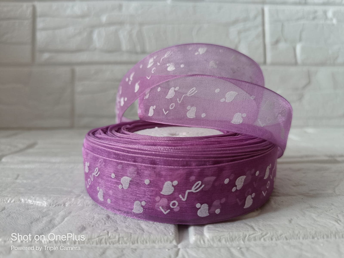 Love Organza Ribbon 1 inch – Light Purple
