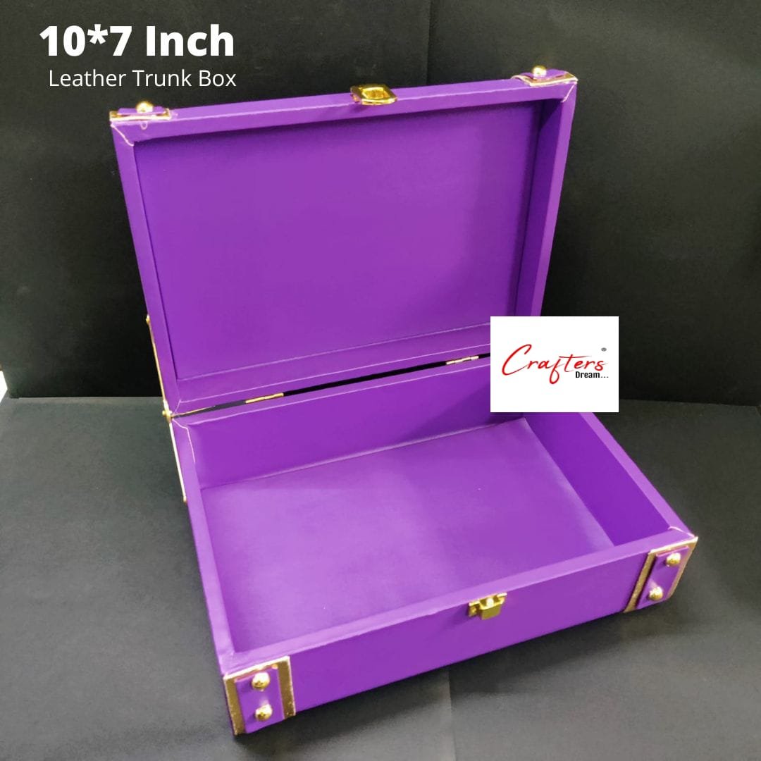 Leather Trunk Box (Dark Purple) - 10*7inch