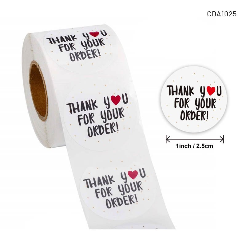 Thank You Sticker - 500 Pieces each roll - CDA10