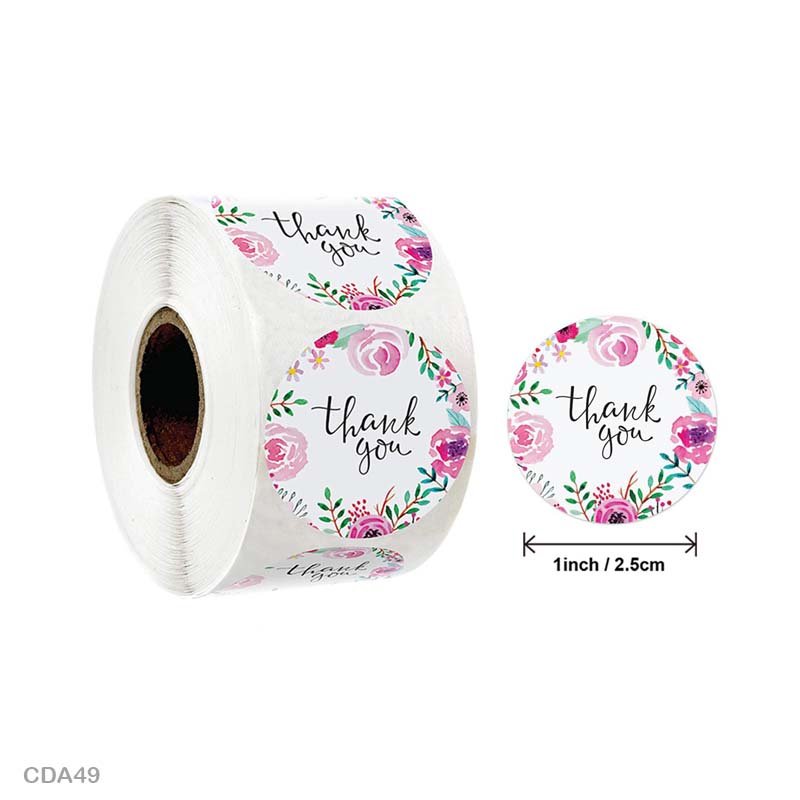 Thank You Sticker - 500 Pieces each roll - CDA49