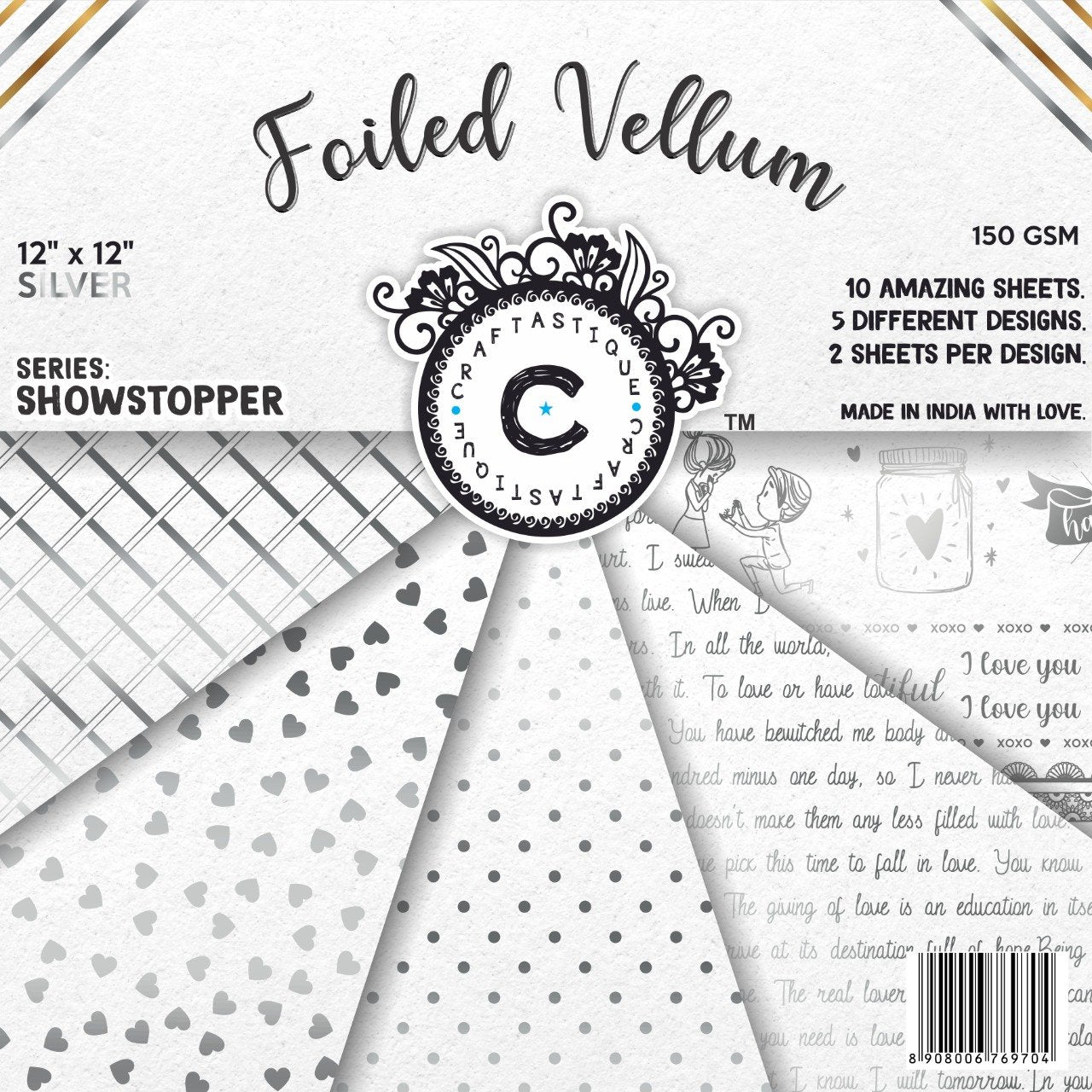 Silver Foil Vellum - 12*12"