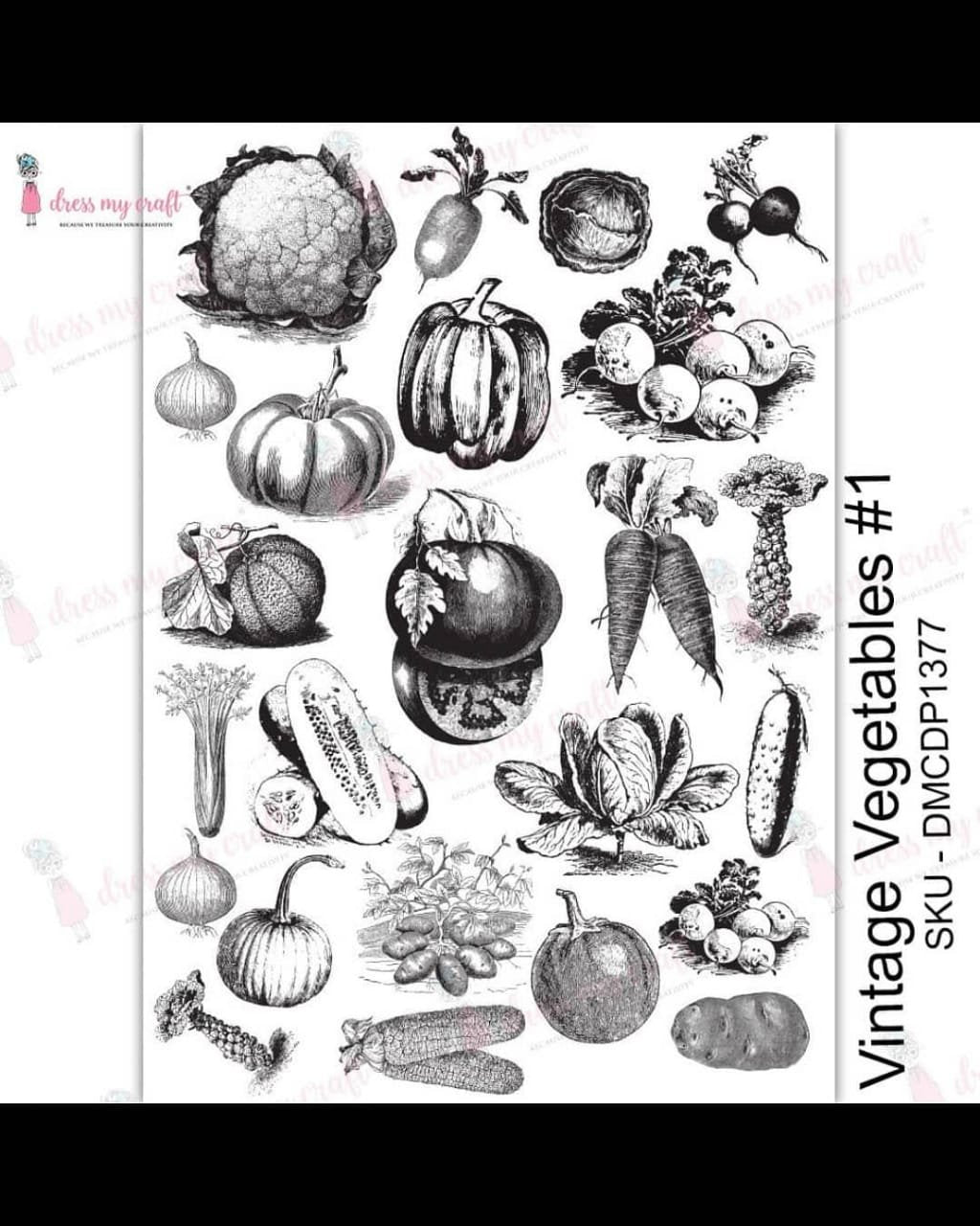 Vintage Vegetables #1 - Transfer Me (DMCDP1377)