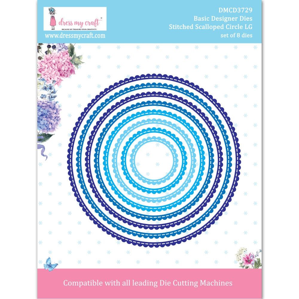 Stitched Scalloped Circle LG-Basic Designer Dies