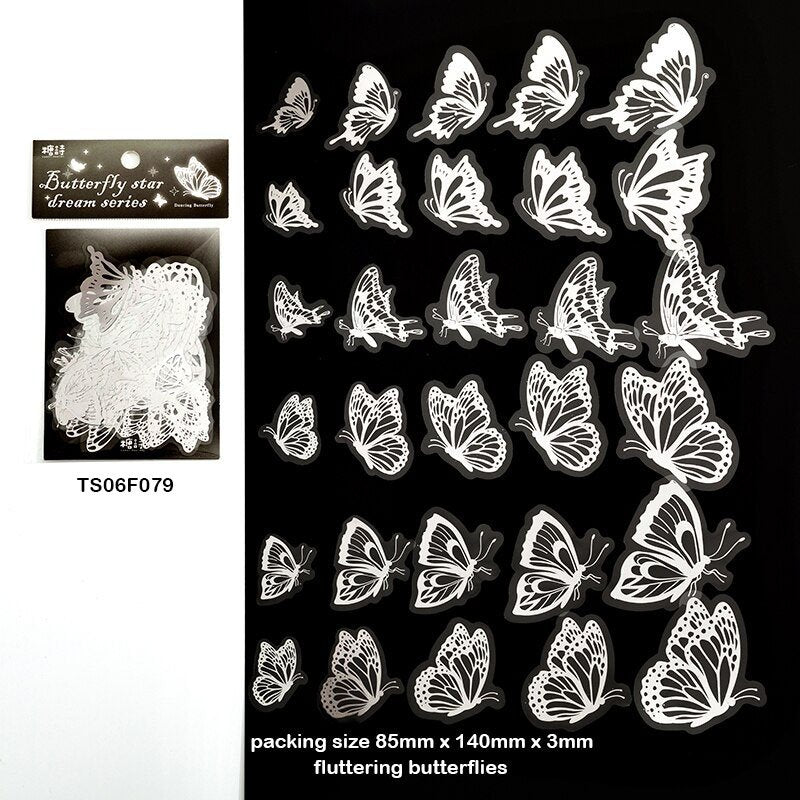 Butterfly Gladient Sticker (Dancing) - 30pc