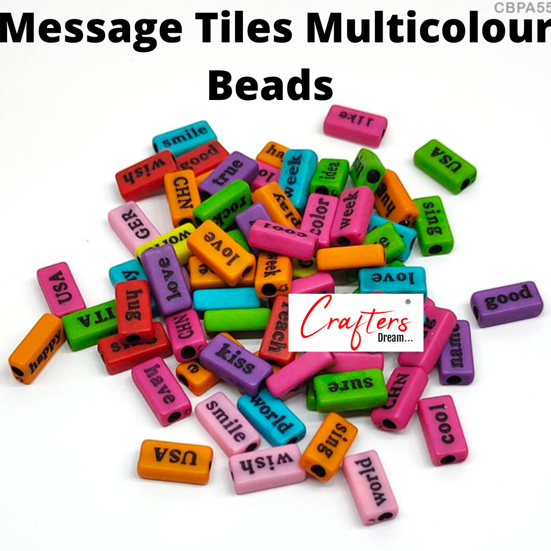 Message Tiles Multicolour Beads- 25 gm