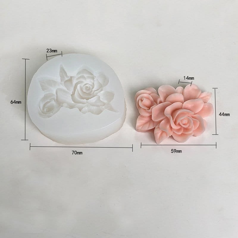 Handmade 3D Rose Flower Candle Mould - (HM0184)