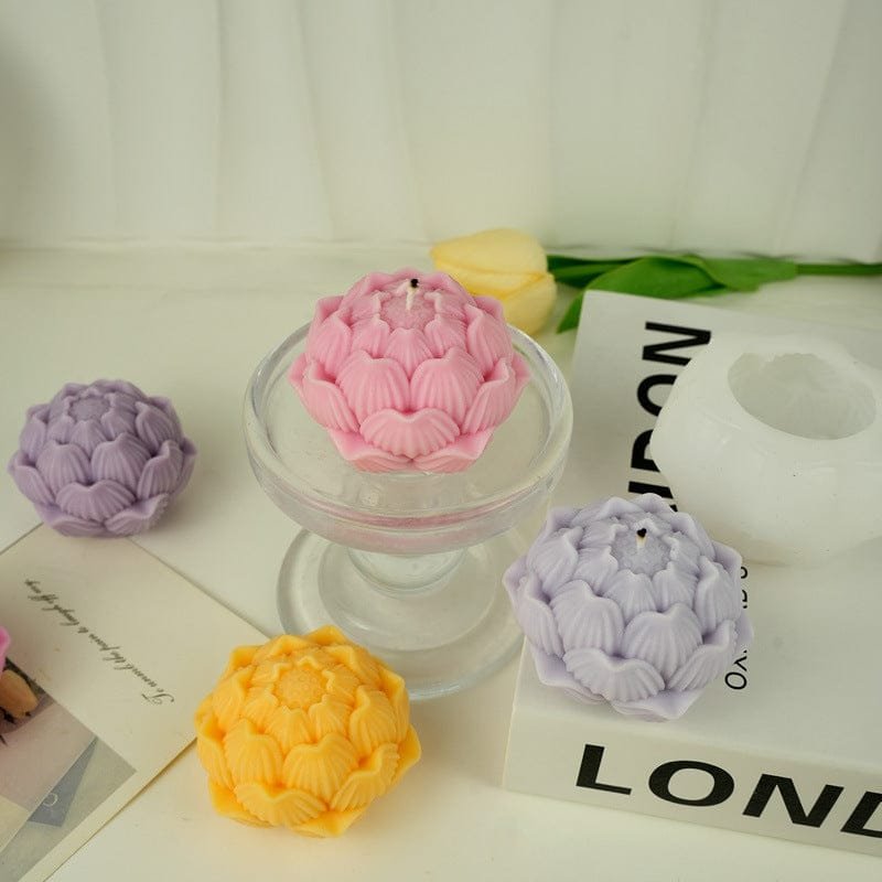 Handmade 3D Lotus Flower Candle Mould - (HM0190)