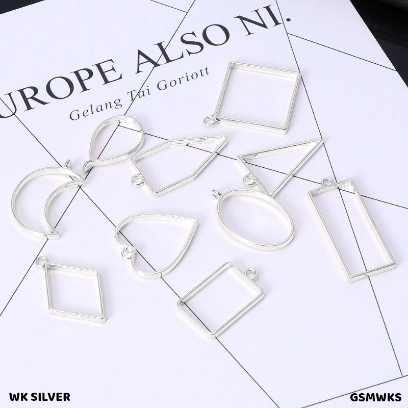 Mix Shape Bezels Set Silver (GSMWKS) - 10pc