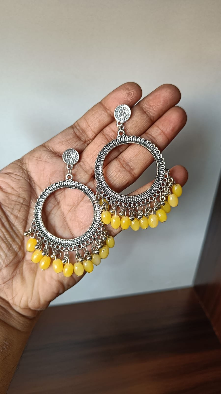 Colorful Round Resin Jhumka - 1pair