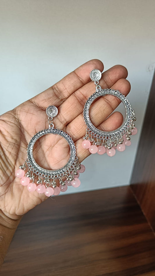 Colorful Round Resin Jhumka - 1pair