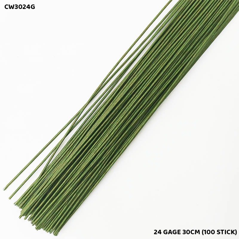 Green Craft Wire 24 Gauge 30Cm (CW3024G) – 100Sticks