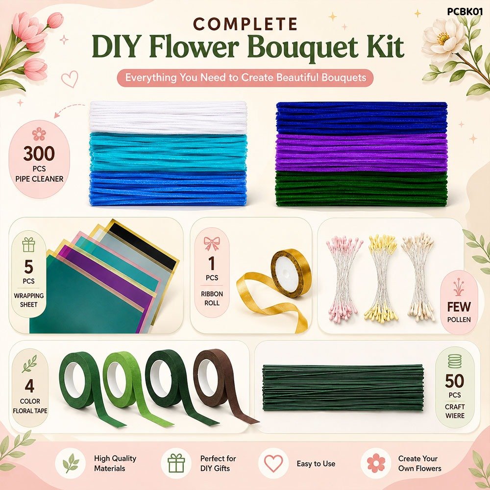 DIY Pipe Cleaner Bouquet Kit (PCBK01)