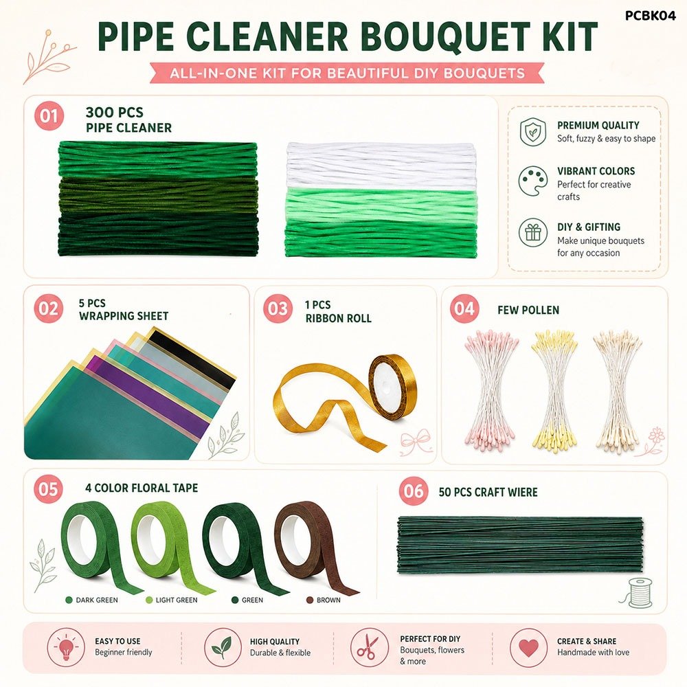 DIY Pipe Cleaner Bouquet Kit (PCBK04)
