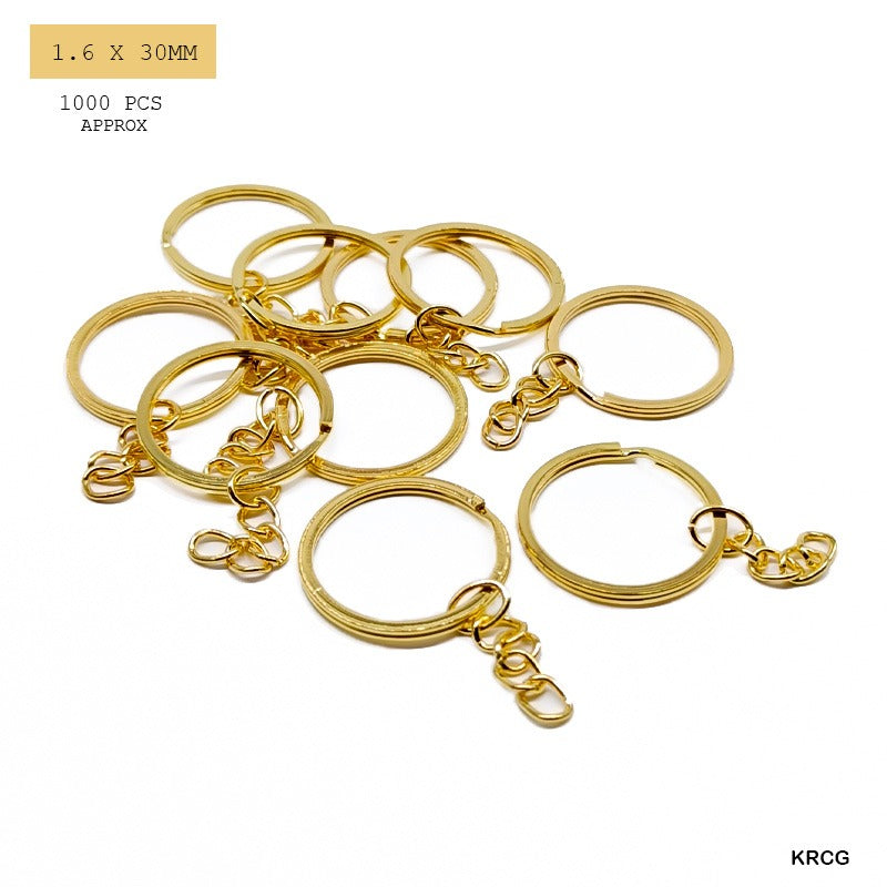 Keyring with Chain Gold - 10pc