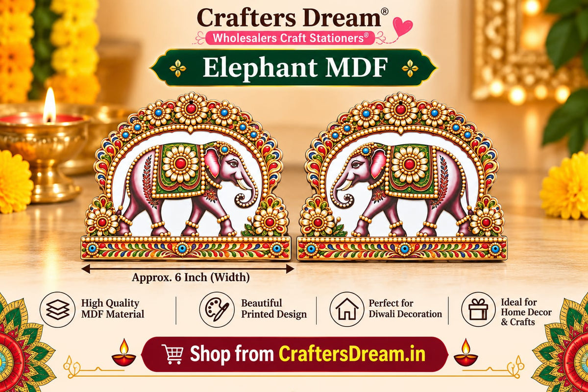 MDF Elephant (6inch Approx) - 10pc