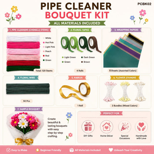DIY Pipe Cleaner Bouquet Kit (PCBK02)