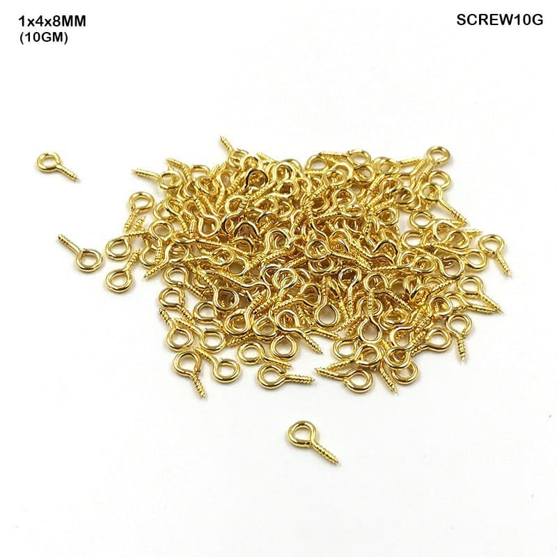 Screw Steel/Eye Hook Gold (SCREW10G) - 10gm