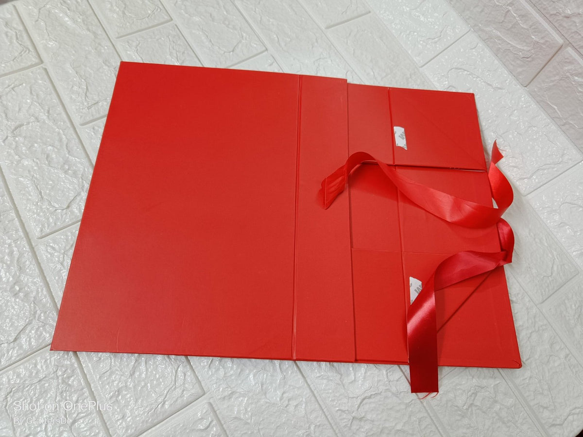 Collapsible/Foldable Box Red (12*8*4 Inch) - 1pc