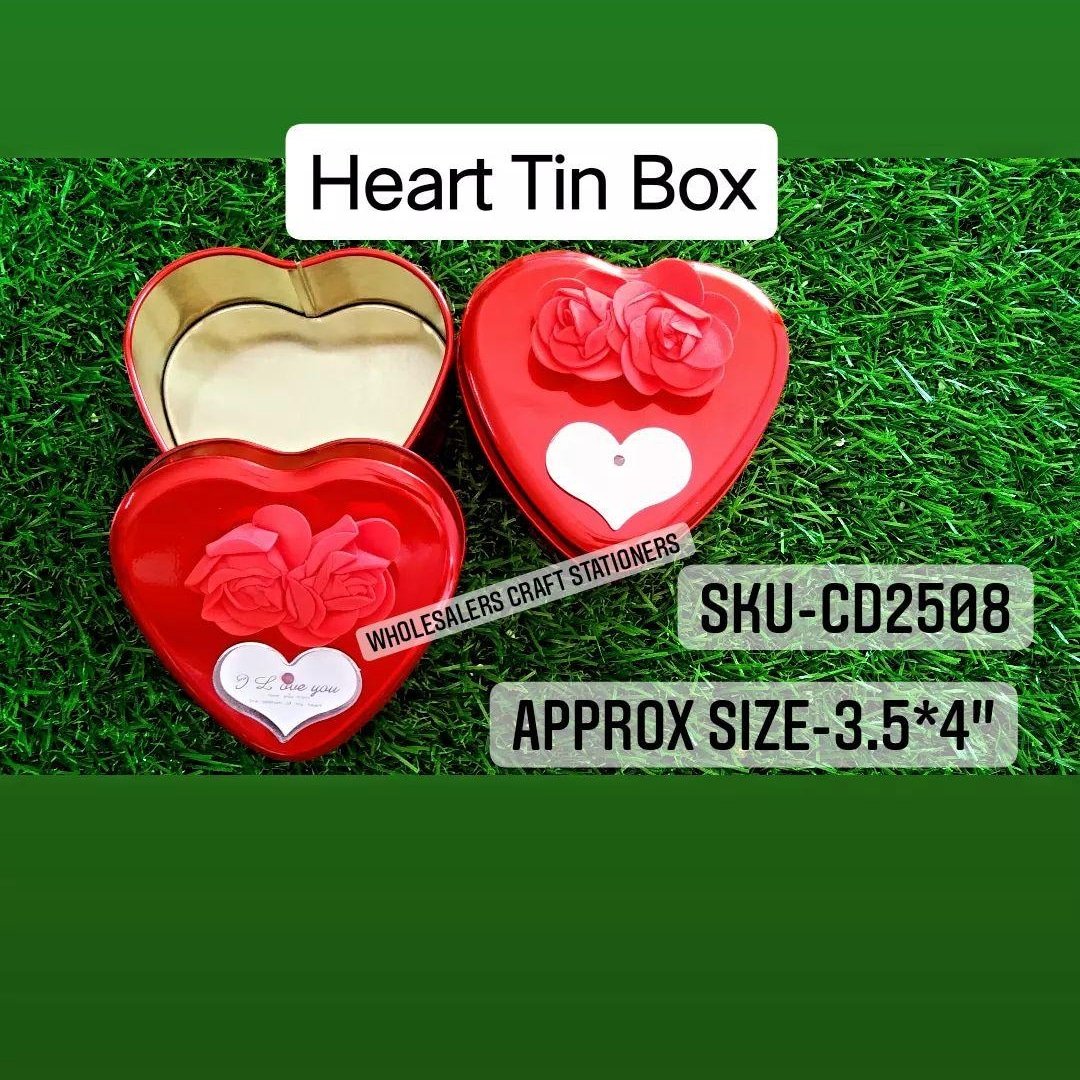 Heart Tin Box - 1Pcs