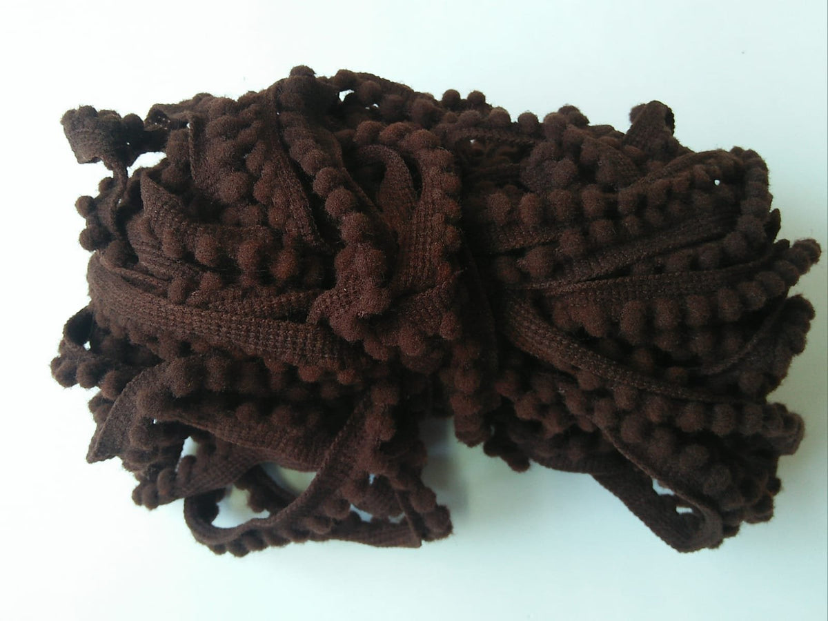 PomPom Lace - 1 mtr - Coffee