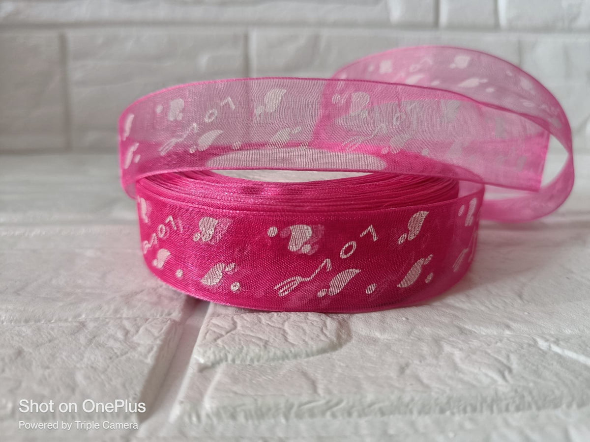 Love Organza Ribbon 1 inch – Dark Pink