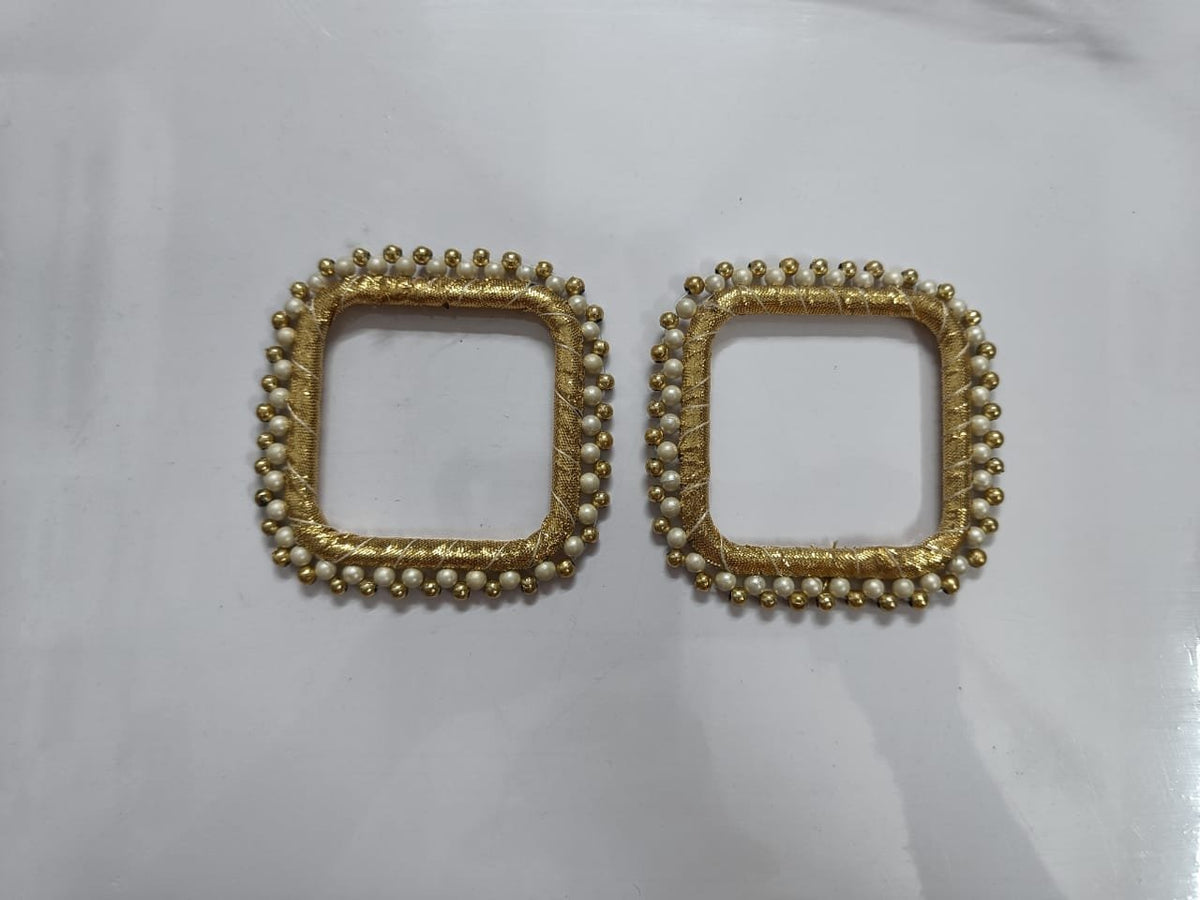 Moti Golden Bangles Square (3inch) - 10pc