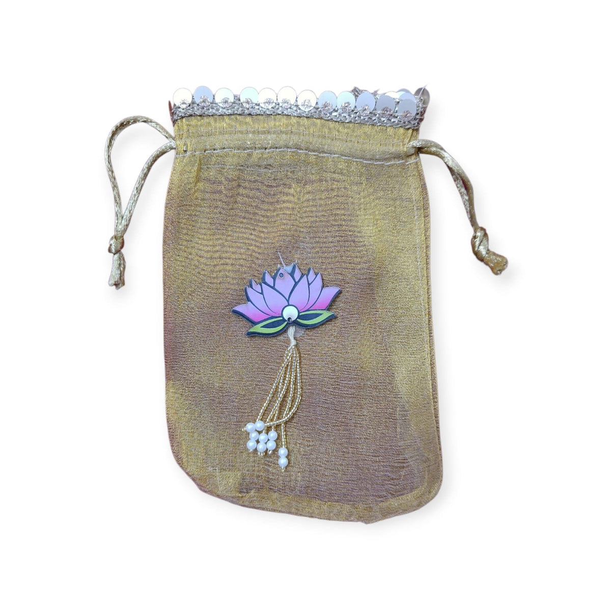 Organza Potli Golden (5*7inch) - 1pc