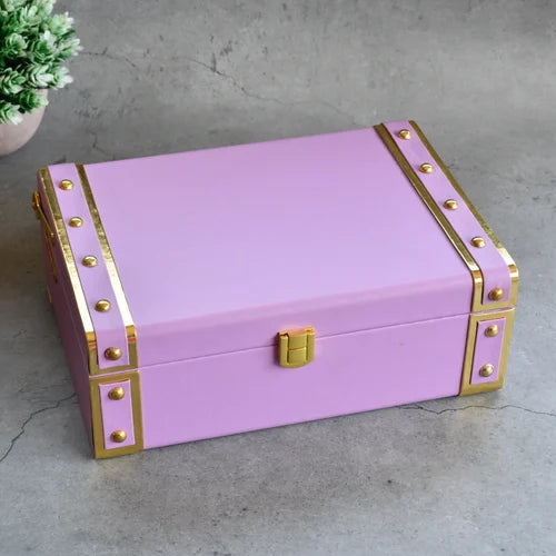 Leather Trunk Box (Purple) – 8*6inch