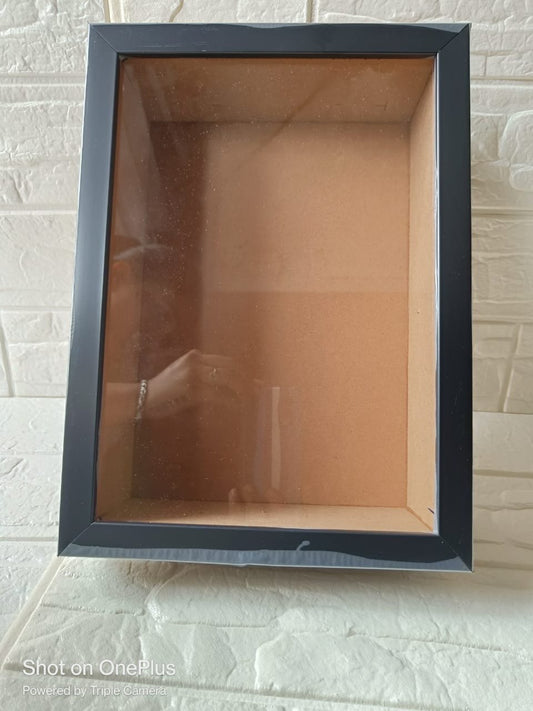 Shadow Box Glass Frame – A4 Inch (Black)