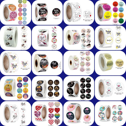 Thank You Sticker Roll - 15 Roll Combo (Free Shipping)