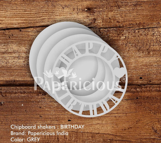 3D Shaker Chipboards- Birthday