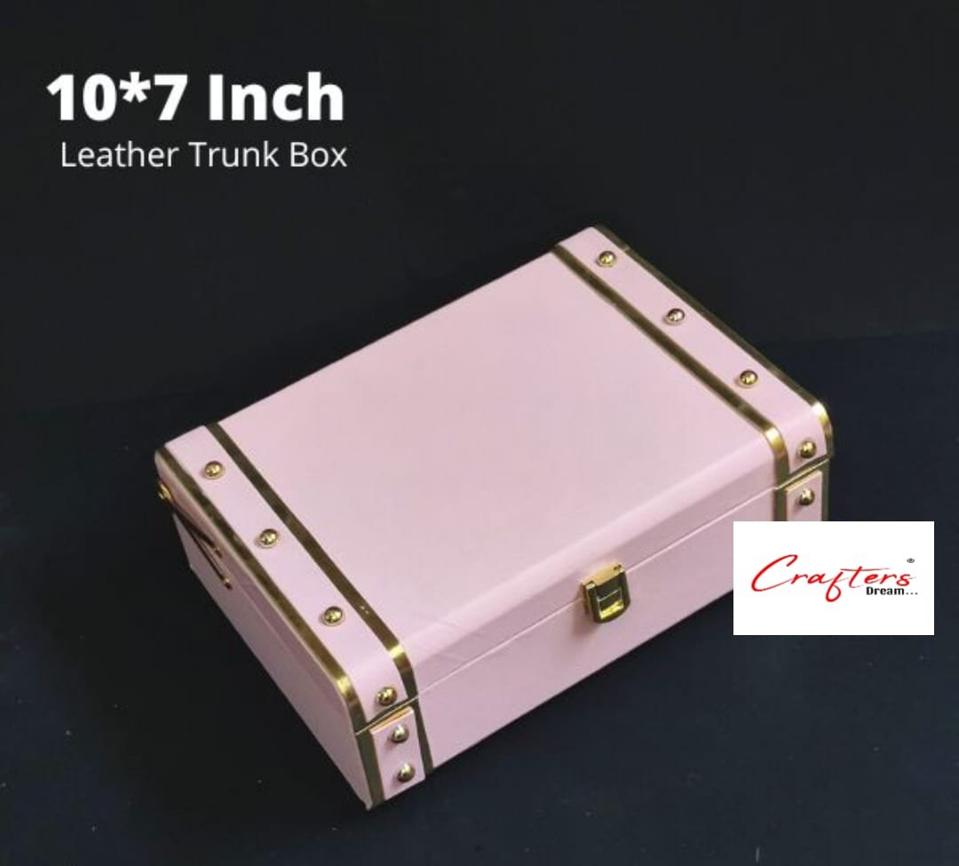 Leather Trunk Box (Pink) - 10*7inch