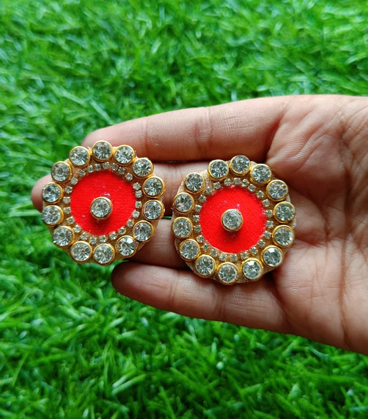 Red Moti Buti Patches (4cm) - 10pc