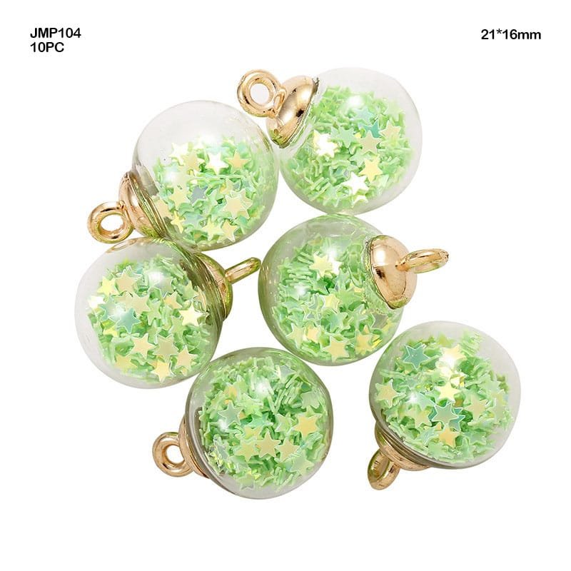Glass Ball Pendants Green (JMP104) - 10pc