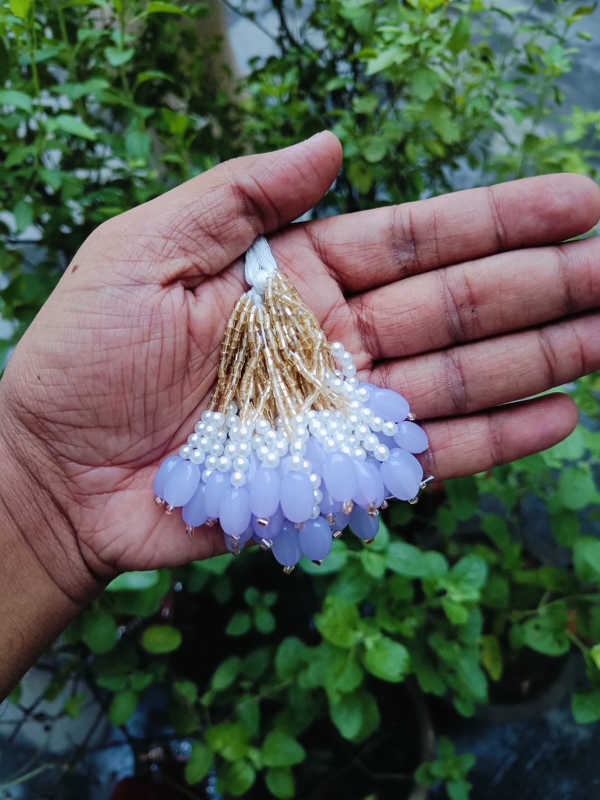Light Purple Golden Latkan - 10pc
