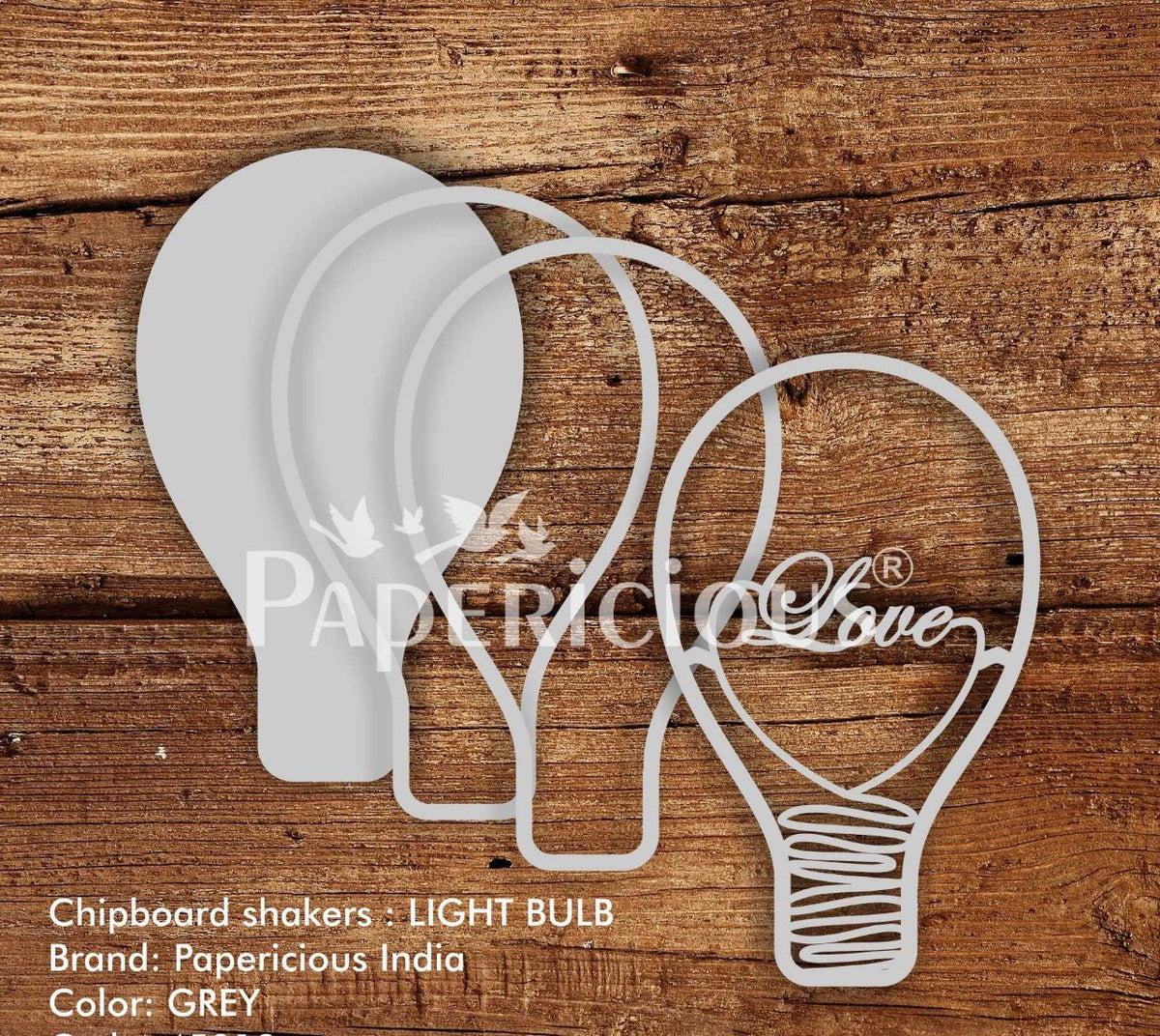 3D Shaker Chipboards- Light Bulb